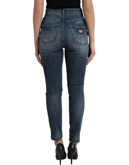 Donkerblauwe noodlijdende GRACE skinny denimjeans