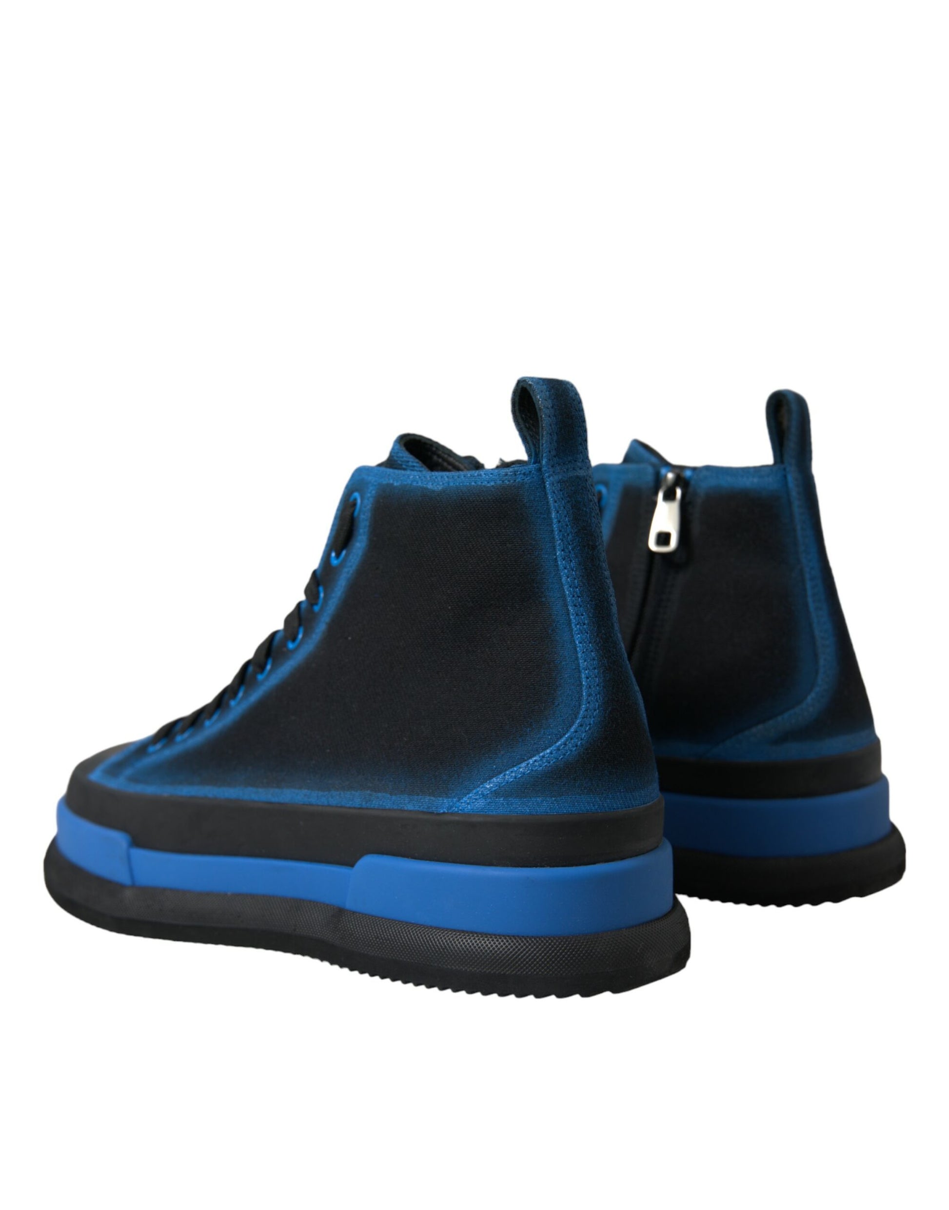 Zwart blauwe canvas katoenen hoge sneakers schoenen