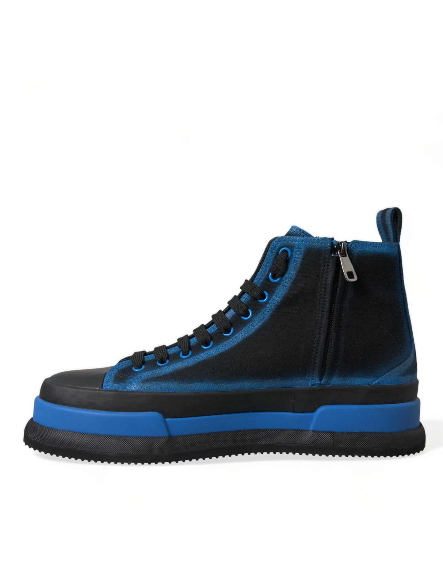 Zwart blauwe canvas katoenen hoge sneakers schoenen