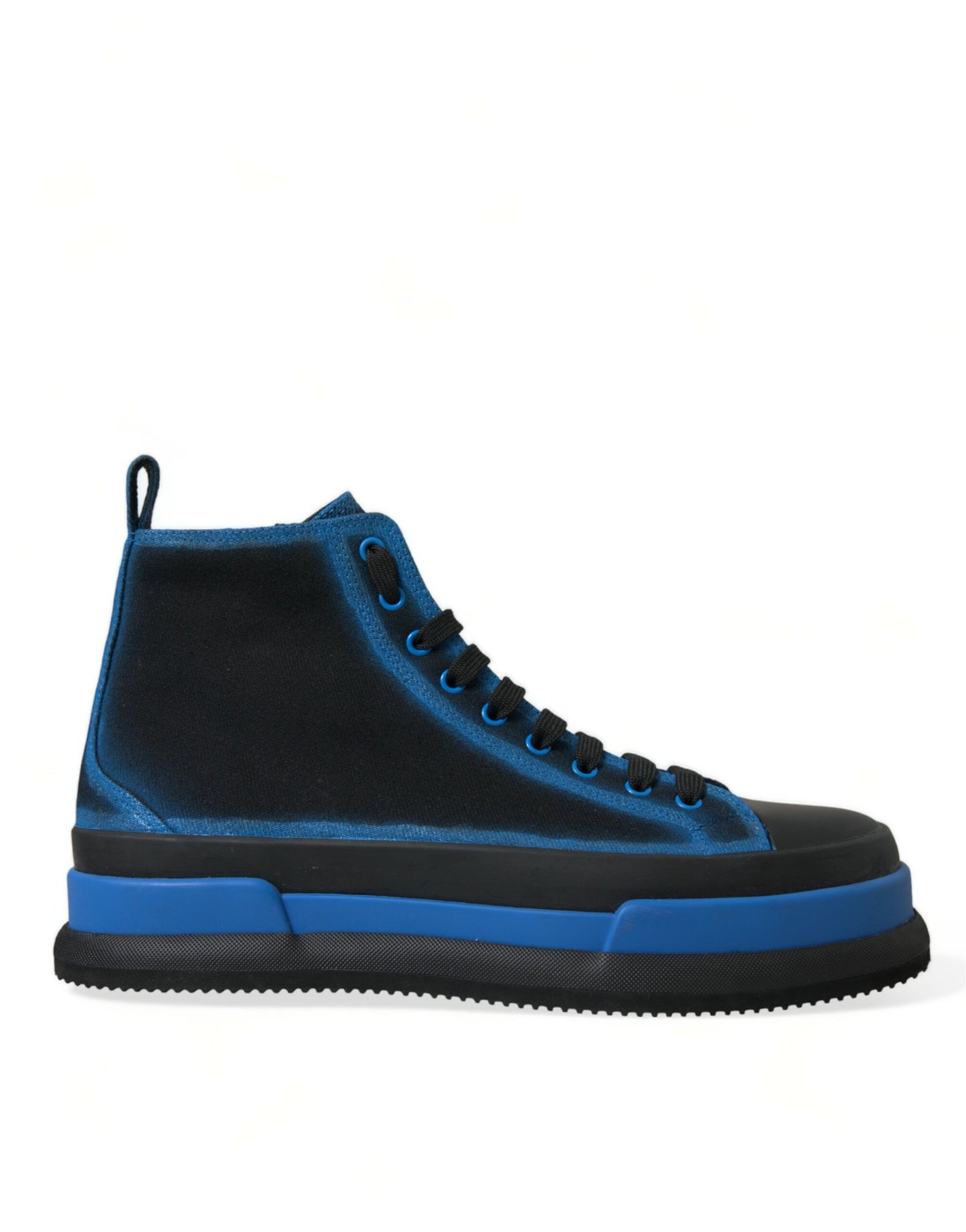 Zwart blauwe canvas katoenen hoge sneakers schoenen