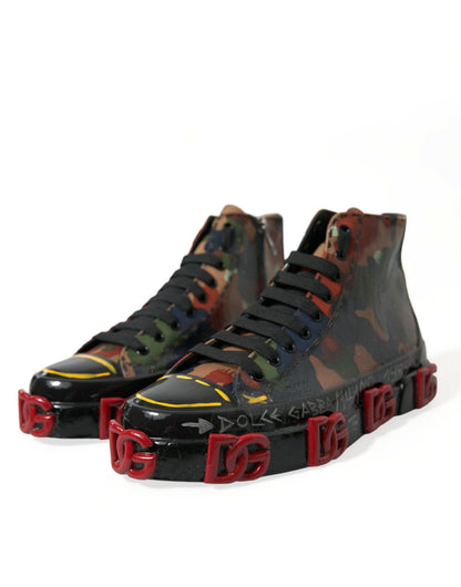 Veelkleurige camouflage hoge heren sneakers schoenen