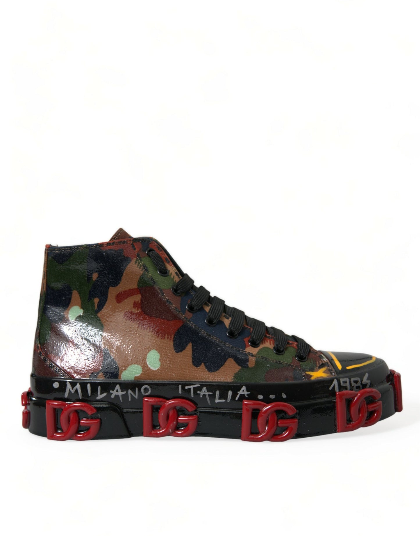 Veelkleurige camouflage hoge heren sneakers schoenen