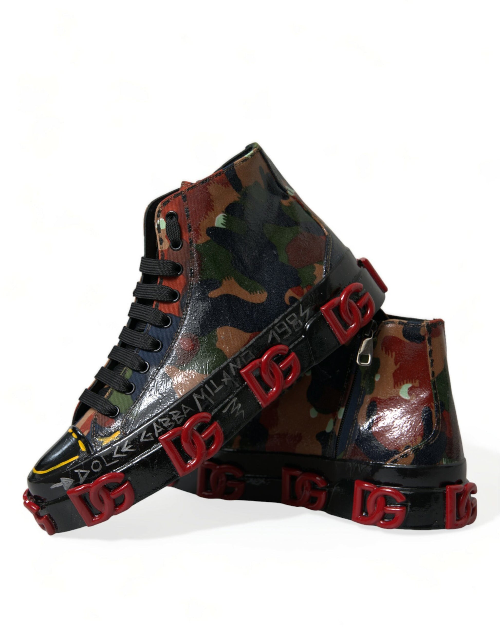 Veelkleurige camouflage hoge heren sneakers schoenen