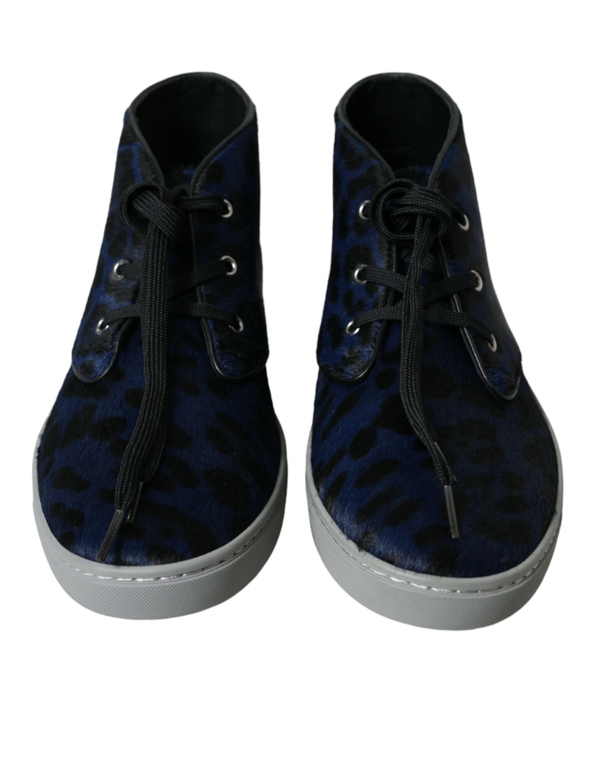 Zapatillas altas elegantes con estampado de leopardo azul