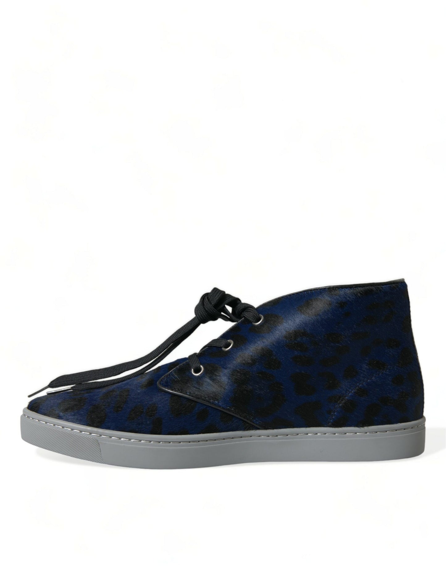 Zapatillas altas elegantes con estampado de leopardo azul