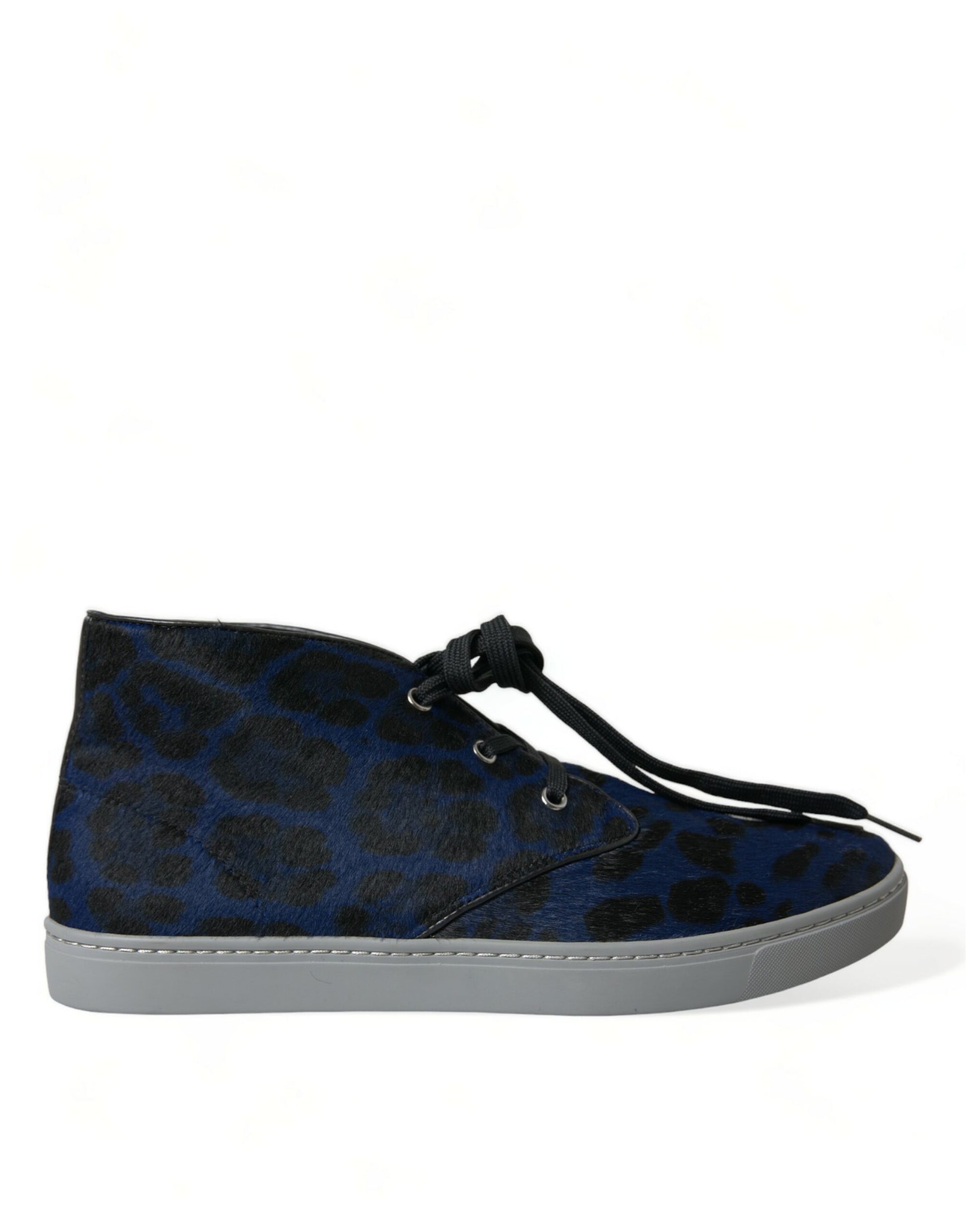 Zapatillas altas elegantes con estampado de leopardo azul