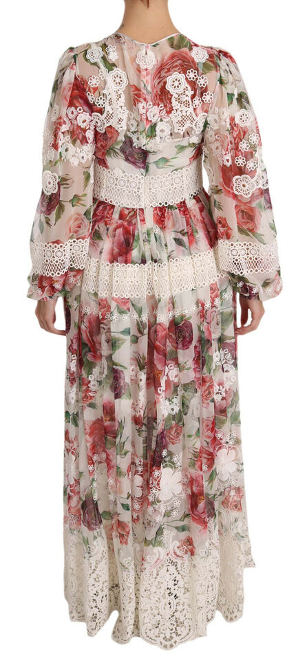 Elegant Floral Maxi Dress with Silk Lining