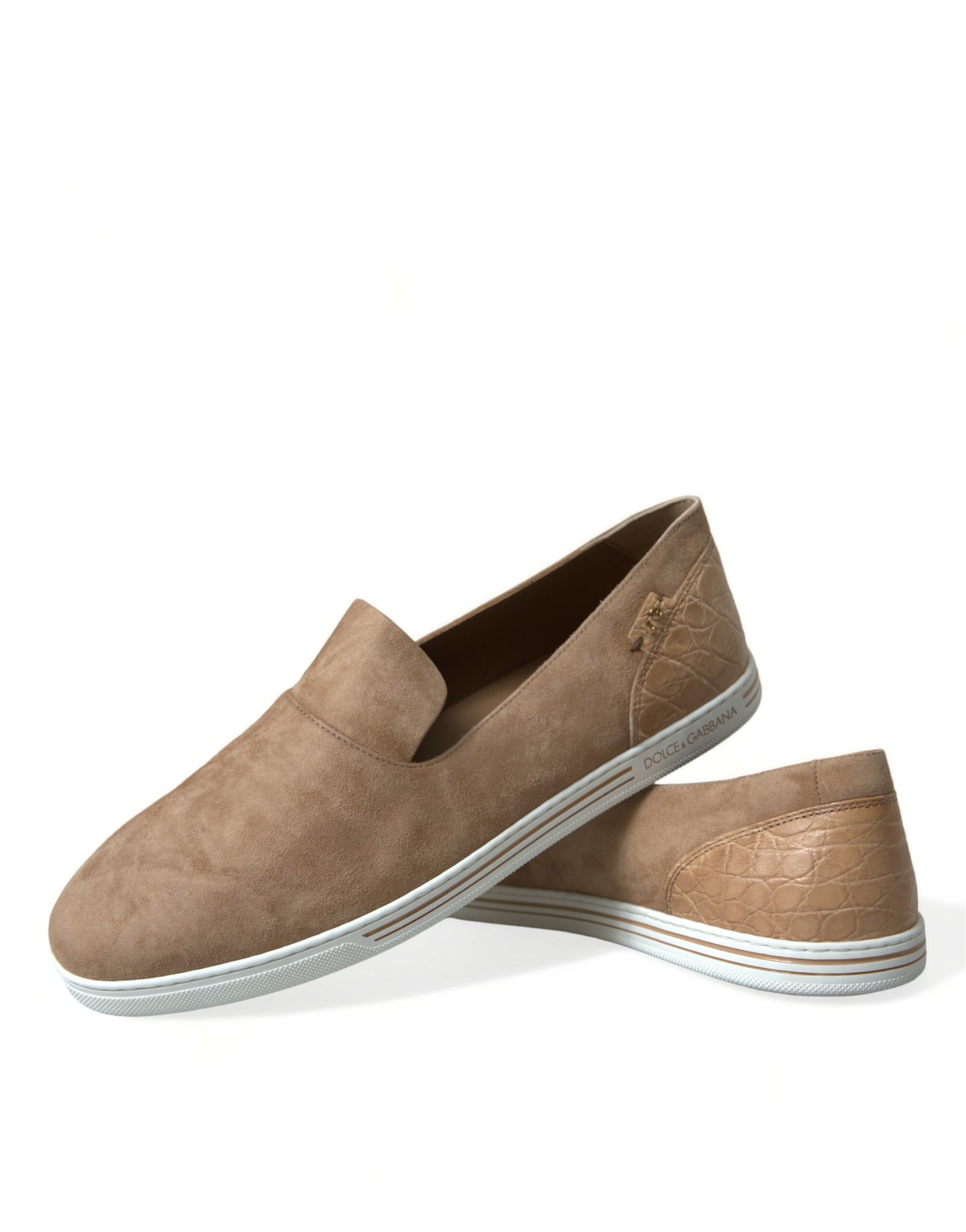 Beige suède kaaiman heren loafers pantoffels schoenen