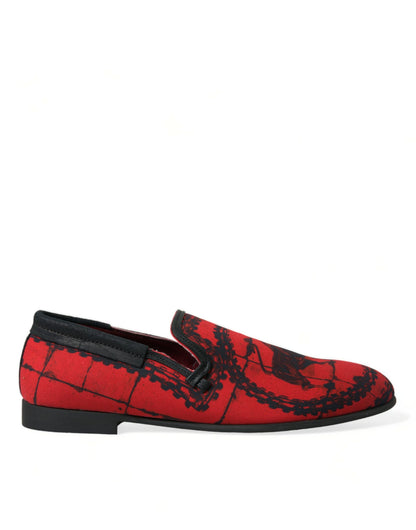 Torero-Inspired Luxe Red & Black Loafers