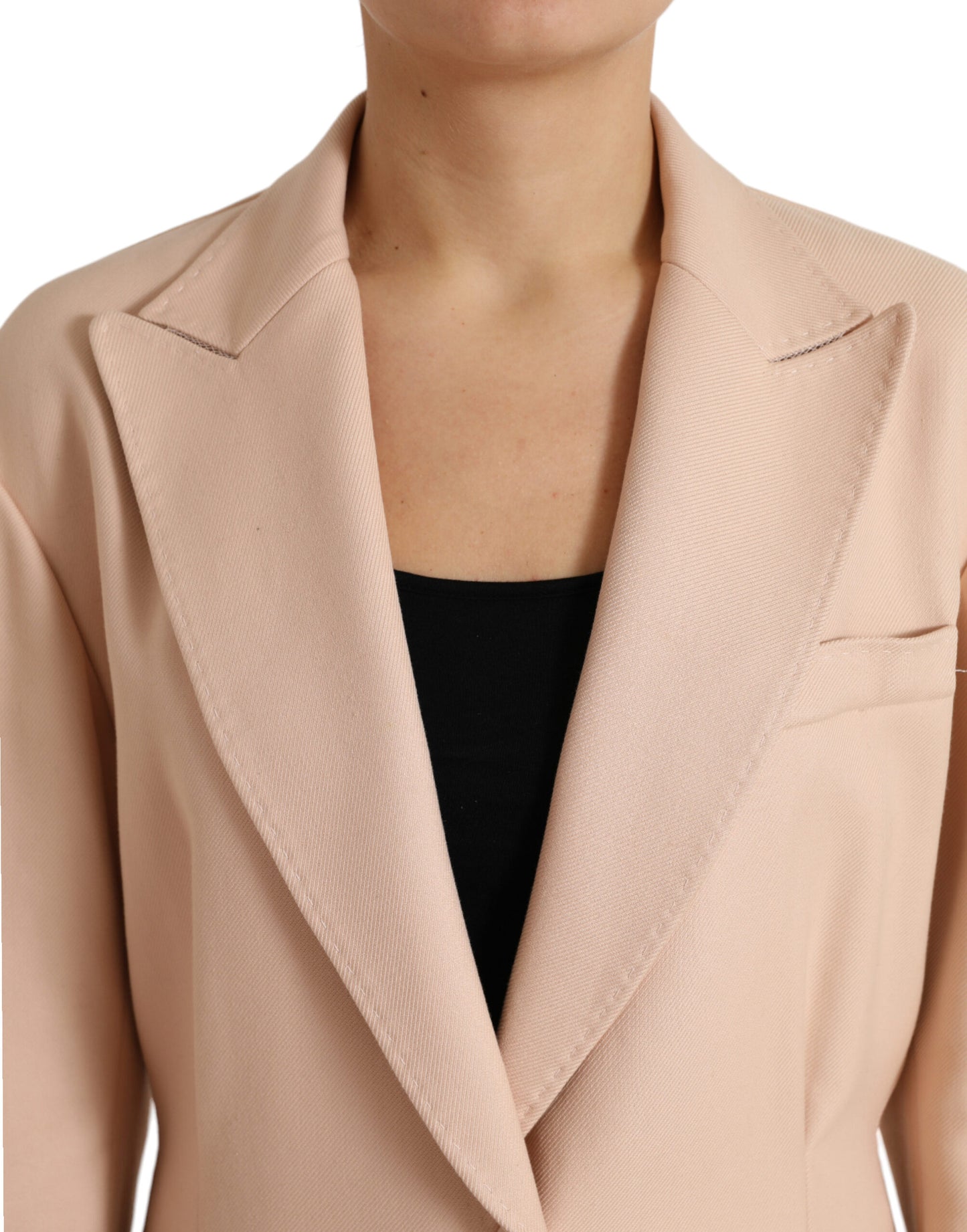 Gabardina elegante beige de un solo pecho