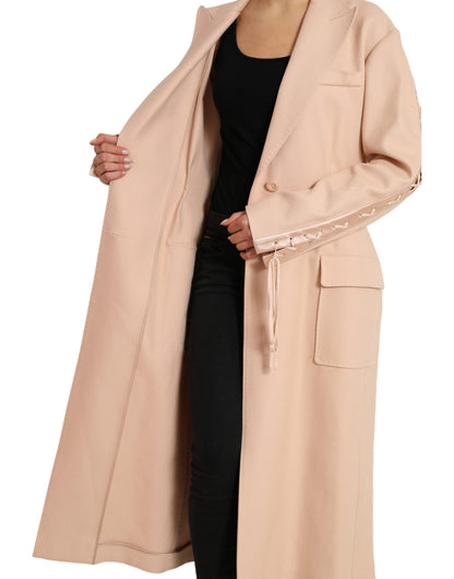 Elegante beige trenchcoat met enkele rij knopen