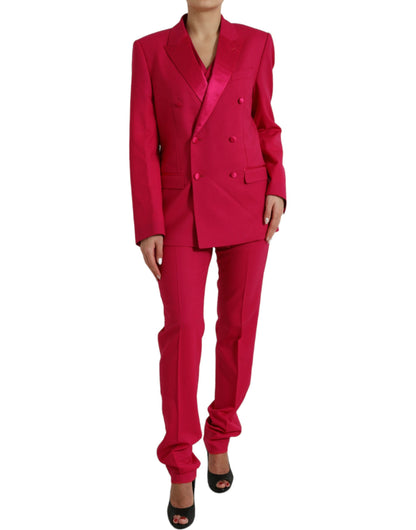 Rood MARTINI wollen slim-fit 3-delig pak