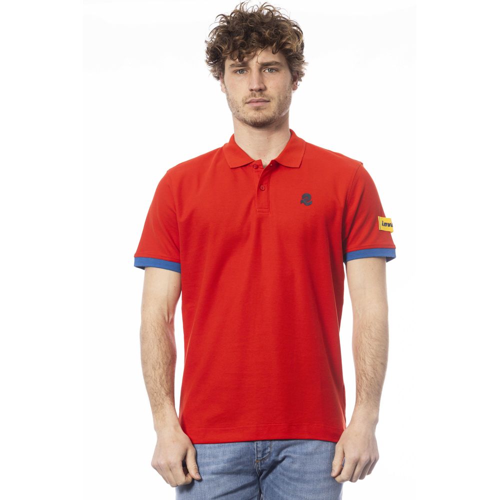 Red Cotton Men Polo Shirt