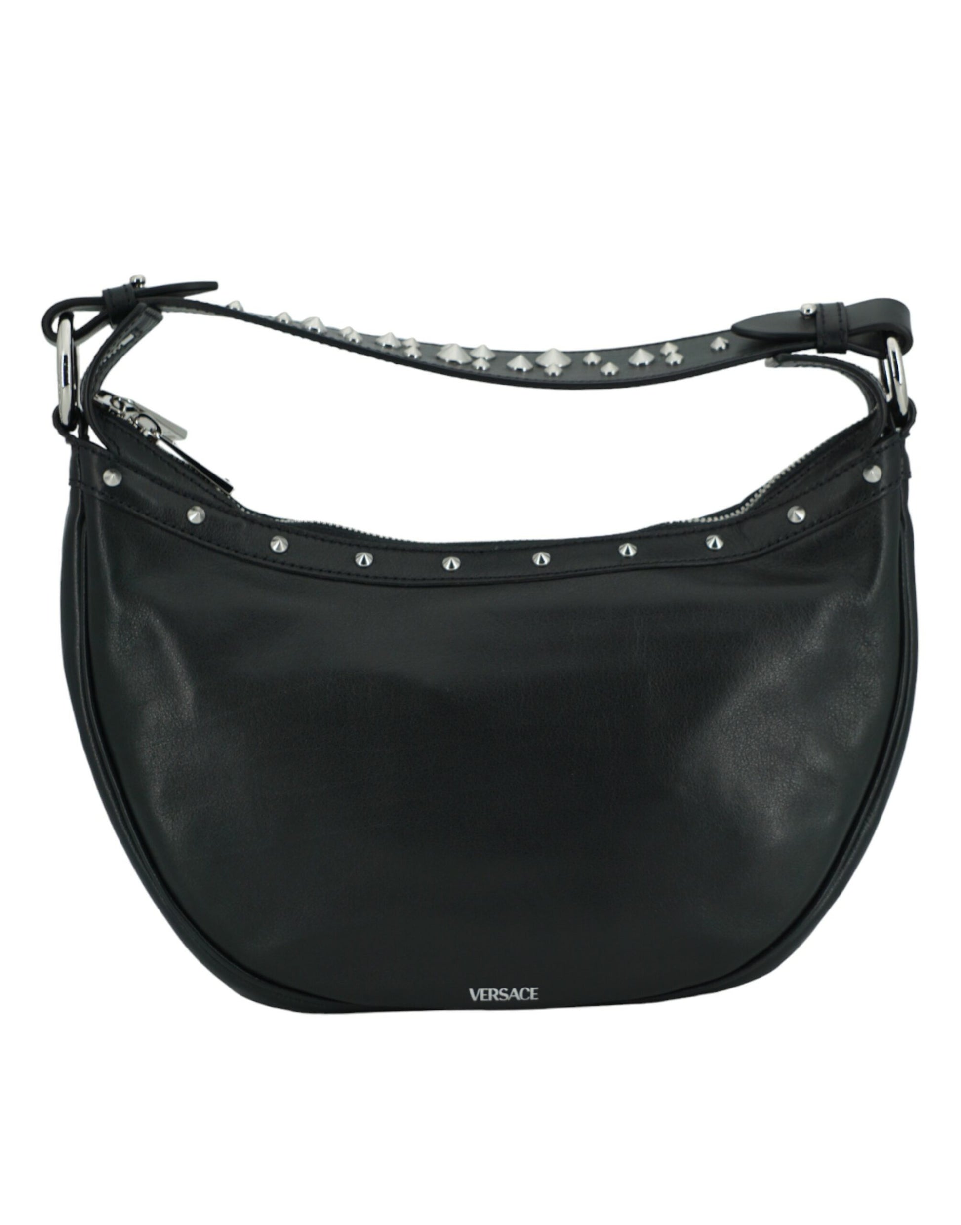 Elegante bolso hobo de cuero negro