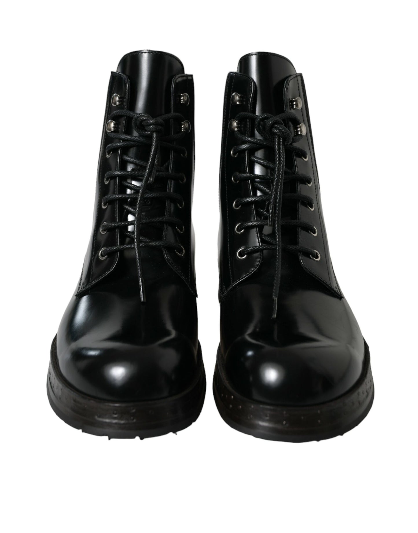 Elegant Black Leather Mid Calf Men's Boots