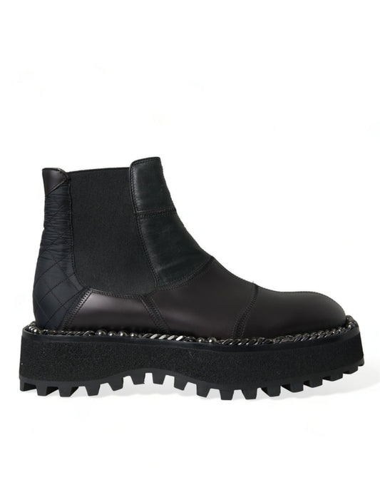 Elegantes botas sin cordones Chelsea negras