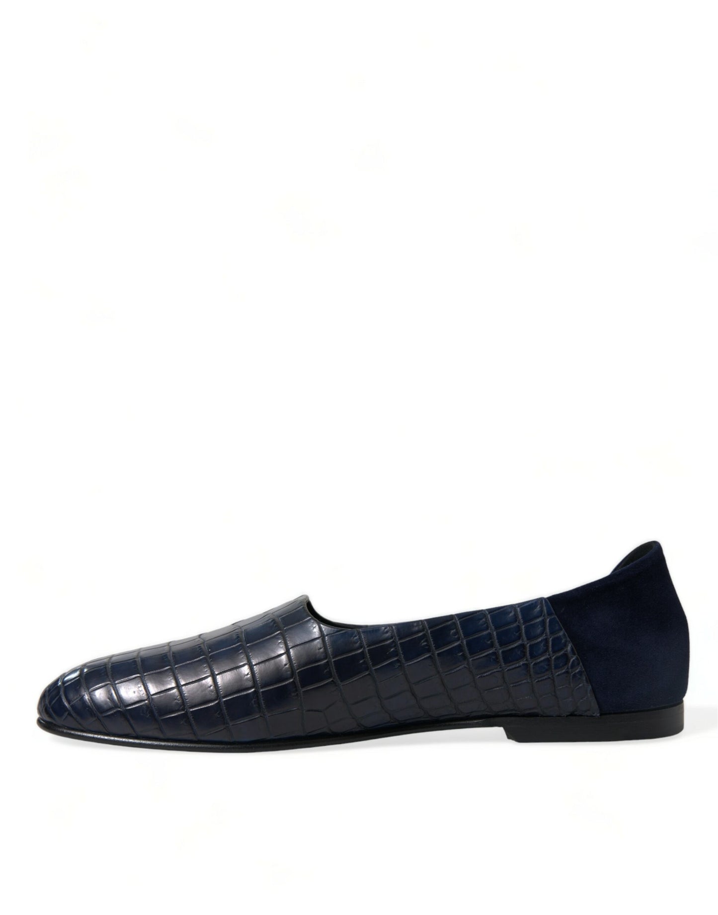 Blauwe krokodillenleer loafers slip-on schoenen