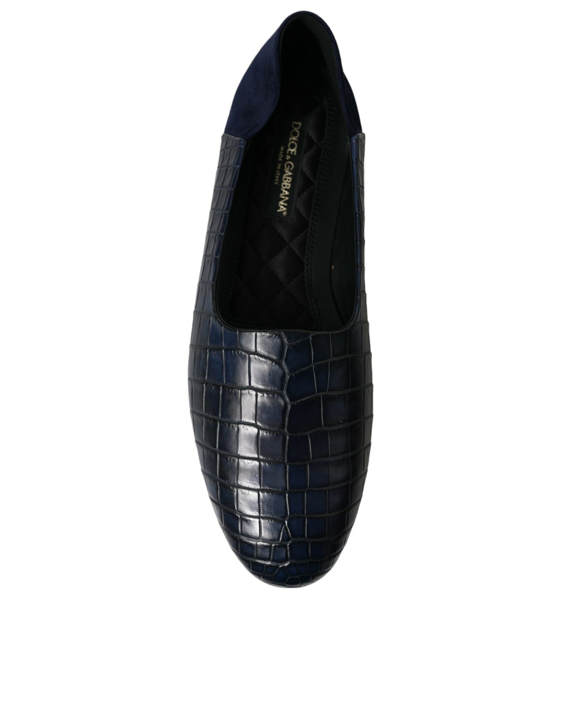 Blauwe krokodillenleer loafers slip-on schoenen