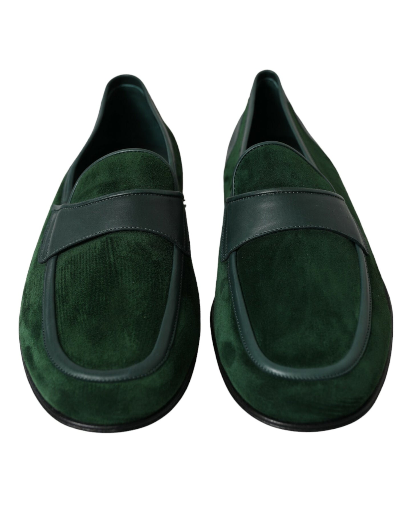 Groene fluwelen slip-on herenloaferkledingschoenen