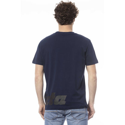 Blue Cotton Men T-Shirt