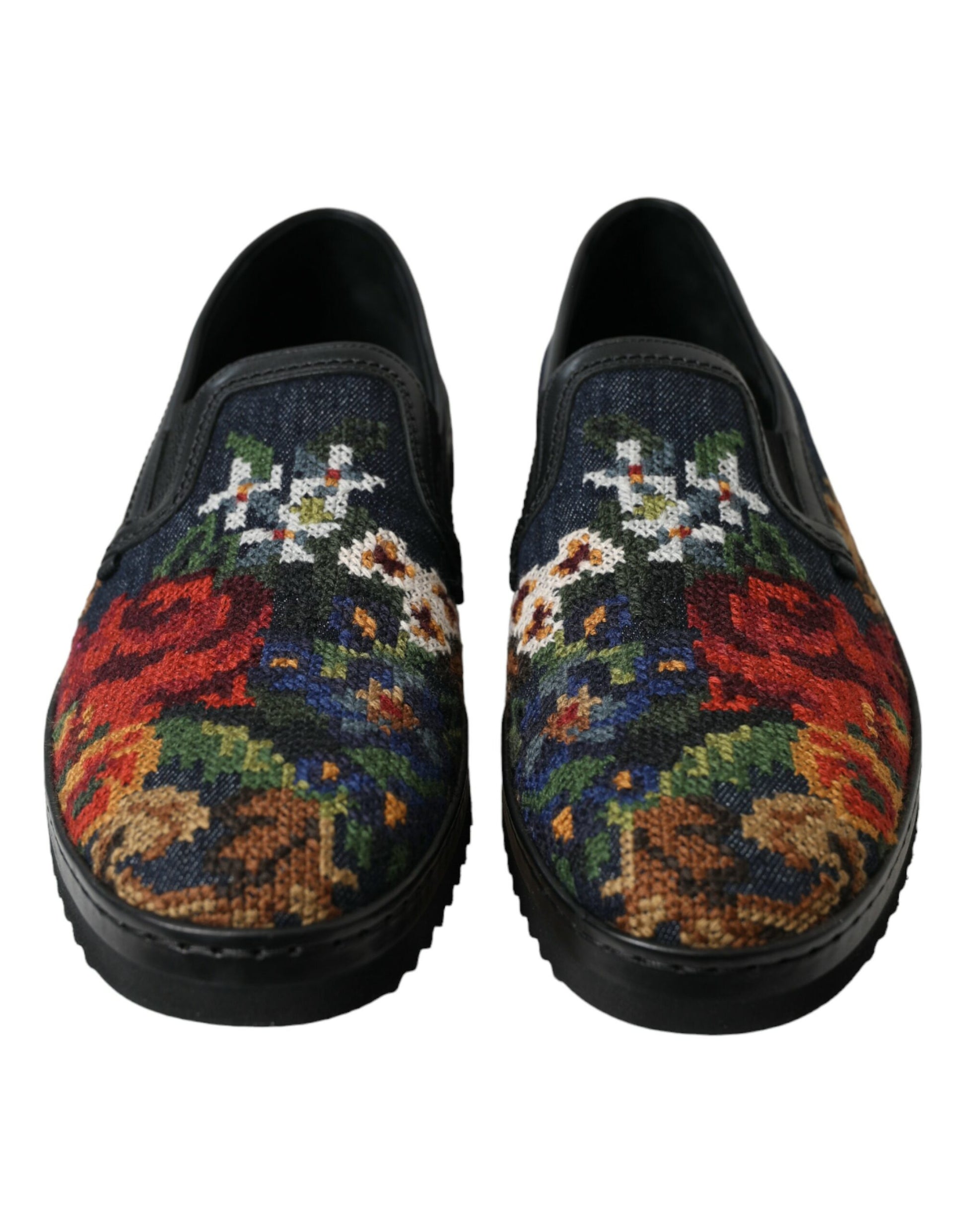 Elegantes mocasines florales multicolores