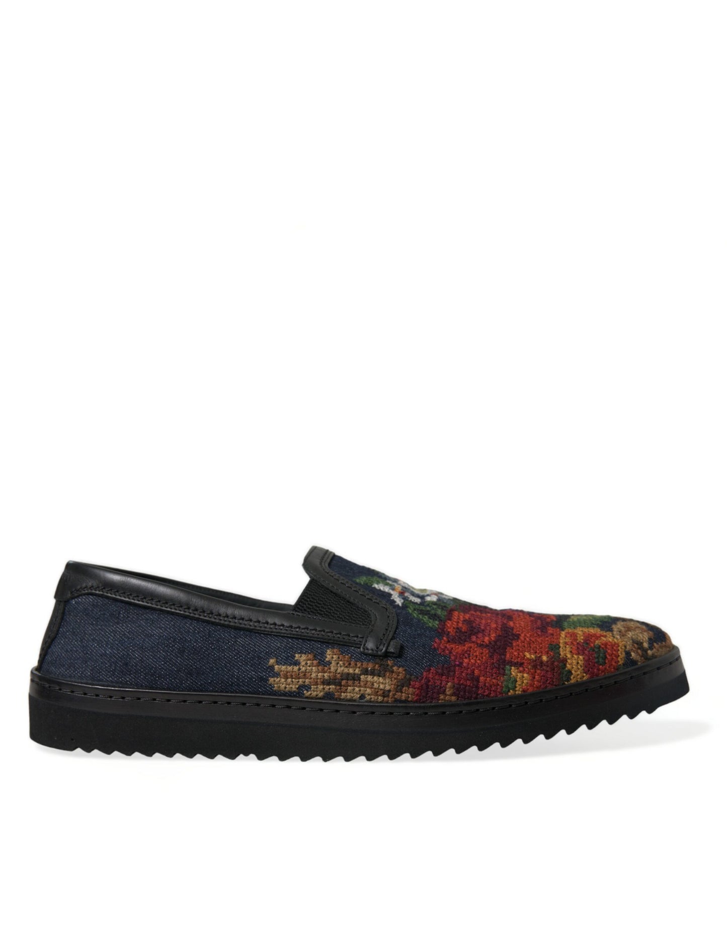 Elegantes mocasines florales multicolores