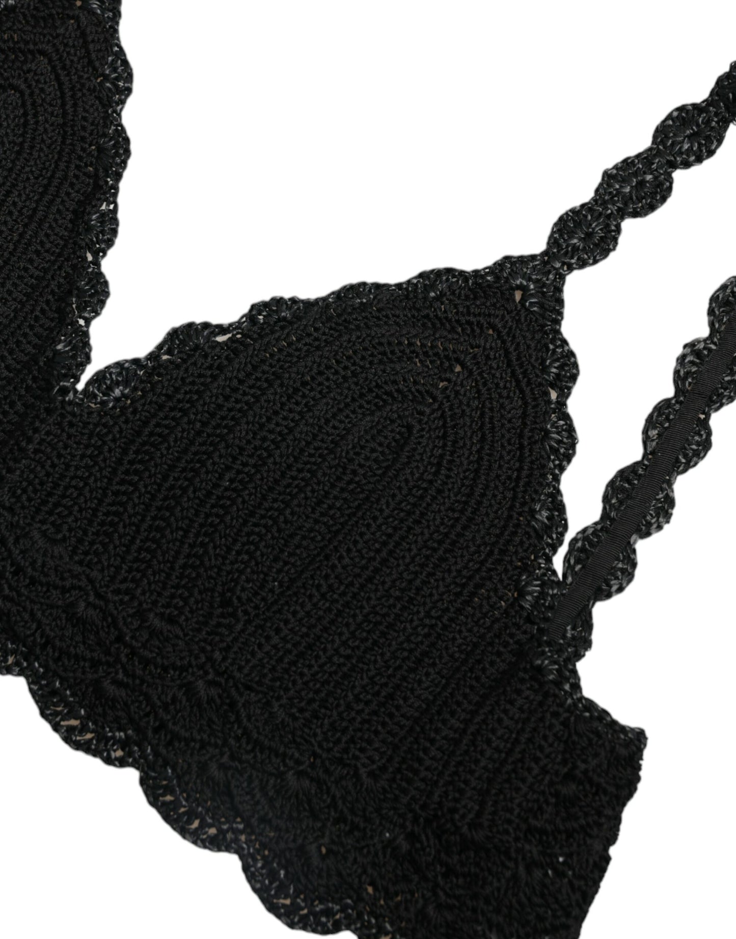 Elegante top corsé de crochet negro