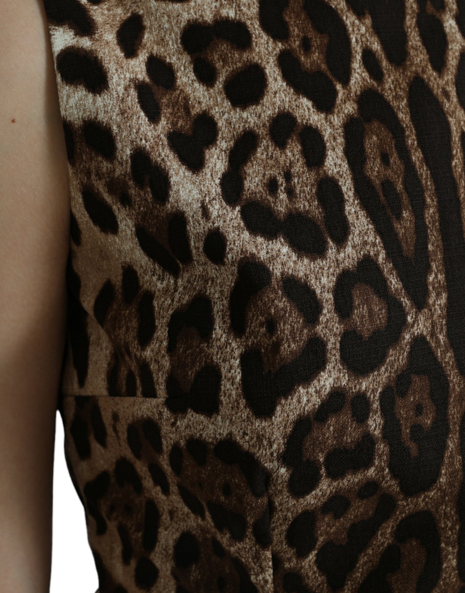 Sleek Leopard Print Silk-Blend Tank Top