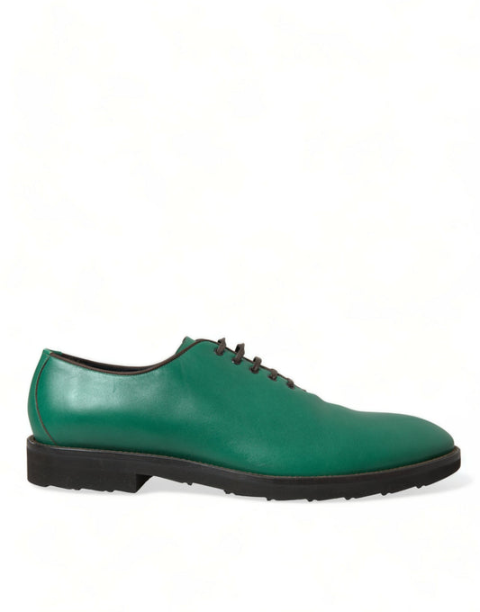 Zapatos de vestir Oxford de cuero verde elegante