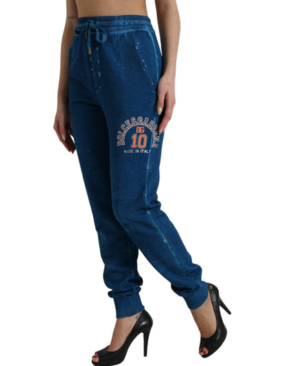 Blauwe logo katoenen jogger joggingbroek broek