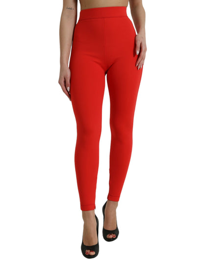 Leggings rojos elegantes de cintura alta