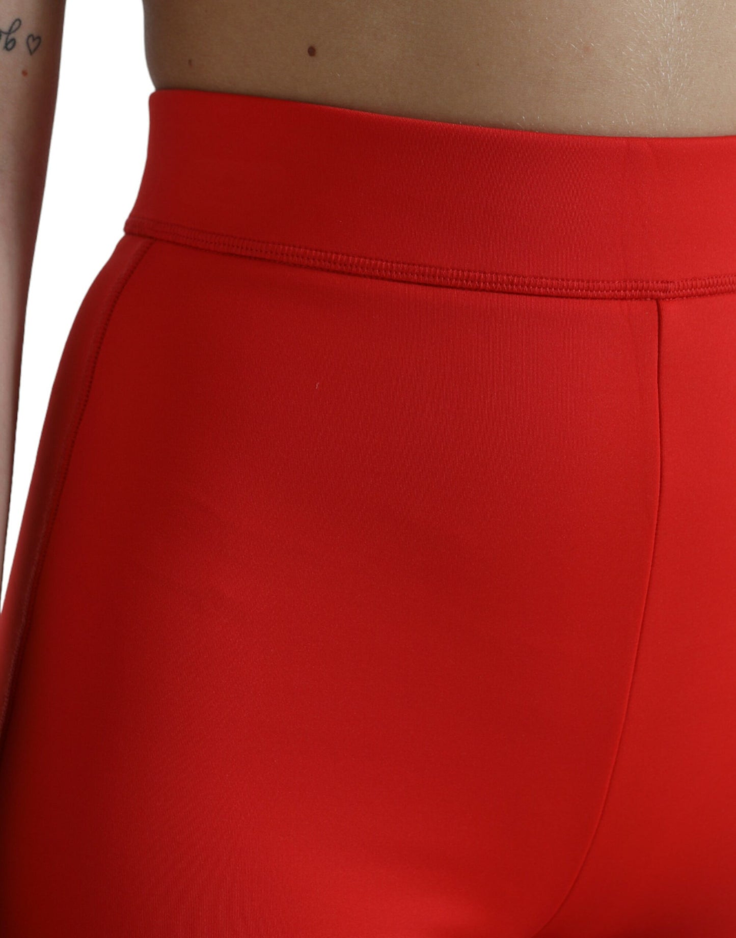 Leggings rojos elegantes de cintura alta