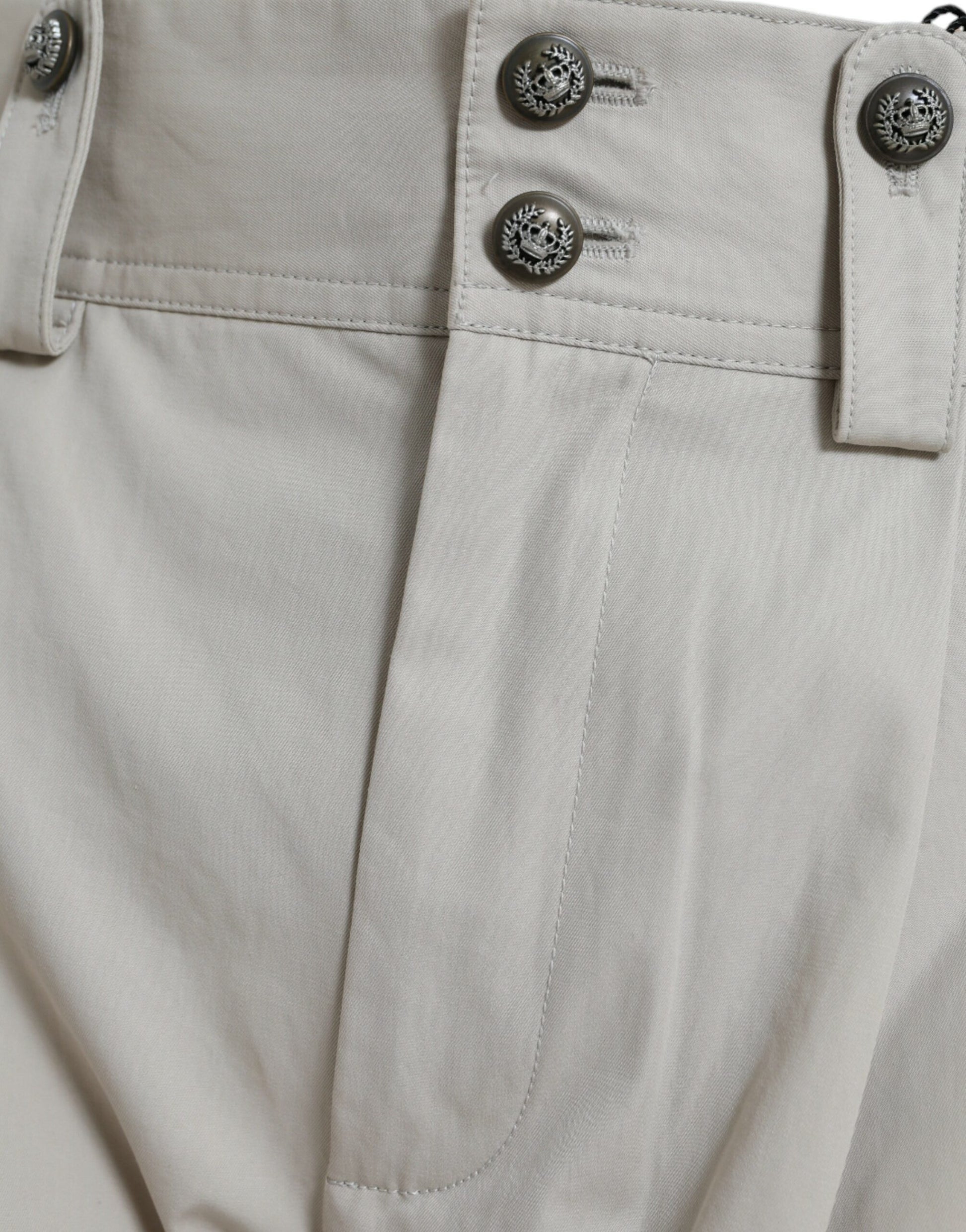 Pantalones de moda cónicos de cintura alta - Beige