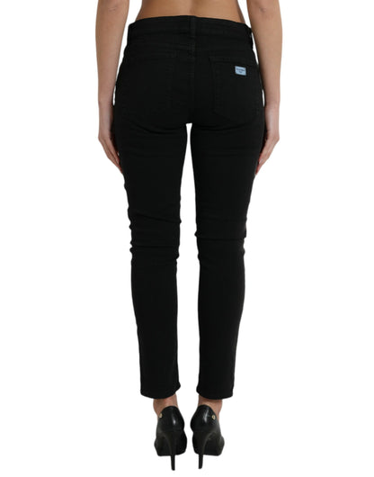 Zwarte skinny jeans van stretchdenim van katoen