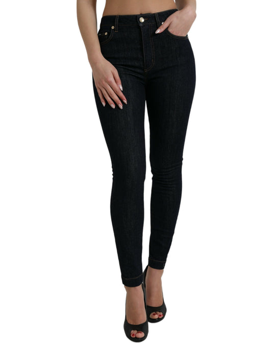 Blauwe katoenen skinny jeans met stretchdenim