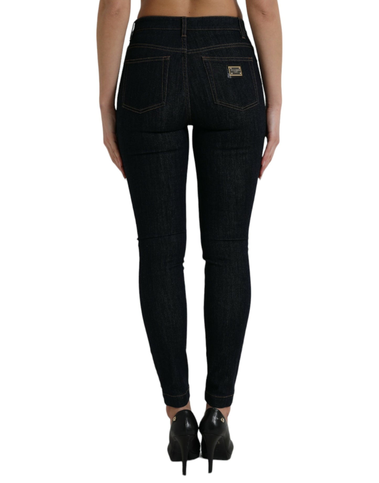 Blauwe katoenen skinny jeans met stretchdenim