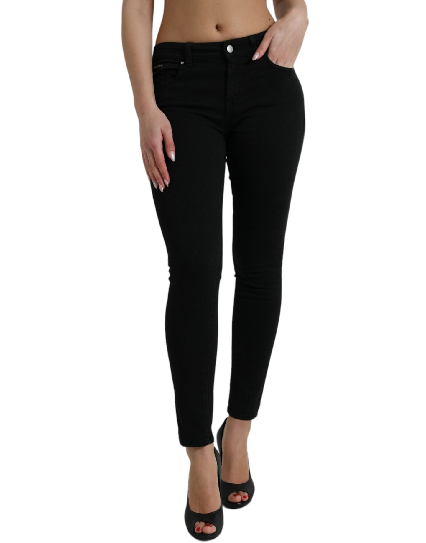 Zwarte skinny jeans van stretchdenim van katoen