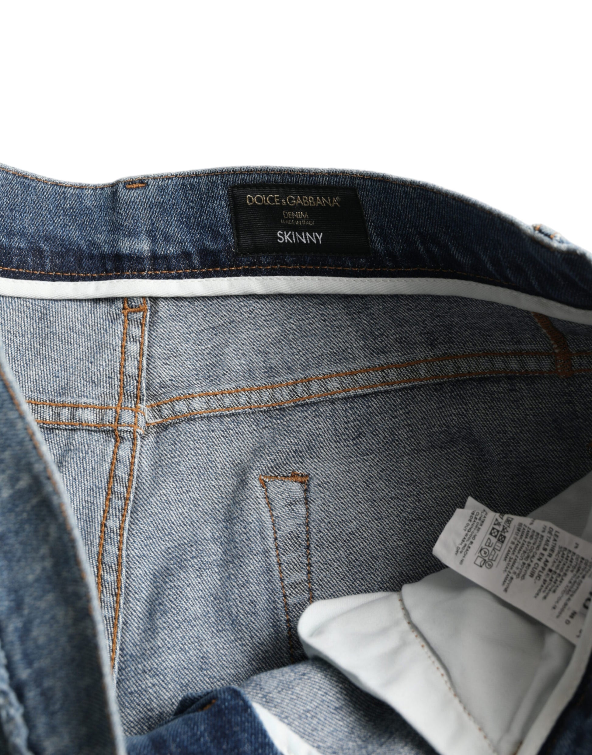 Blauw gewassen skinny katoenen stretchdenimjeans