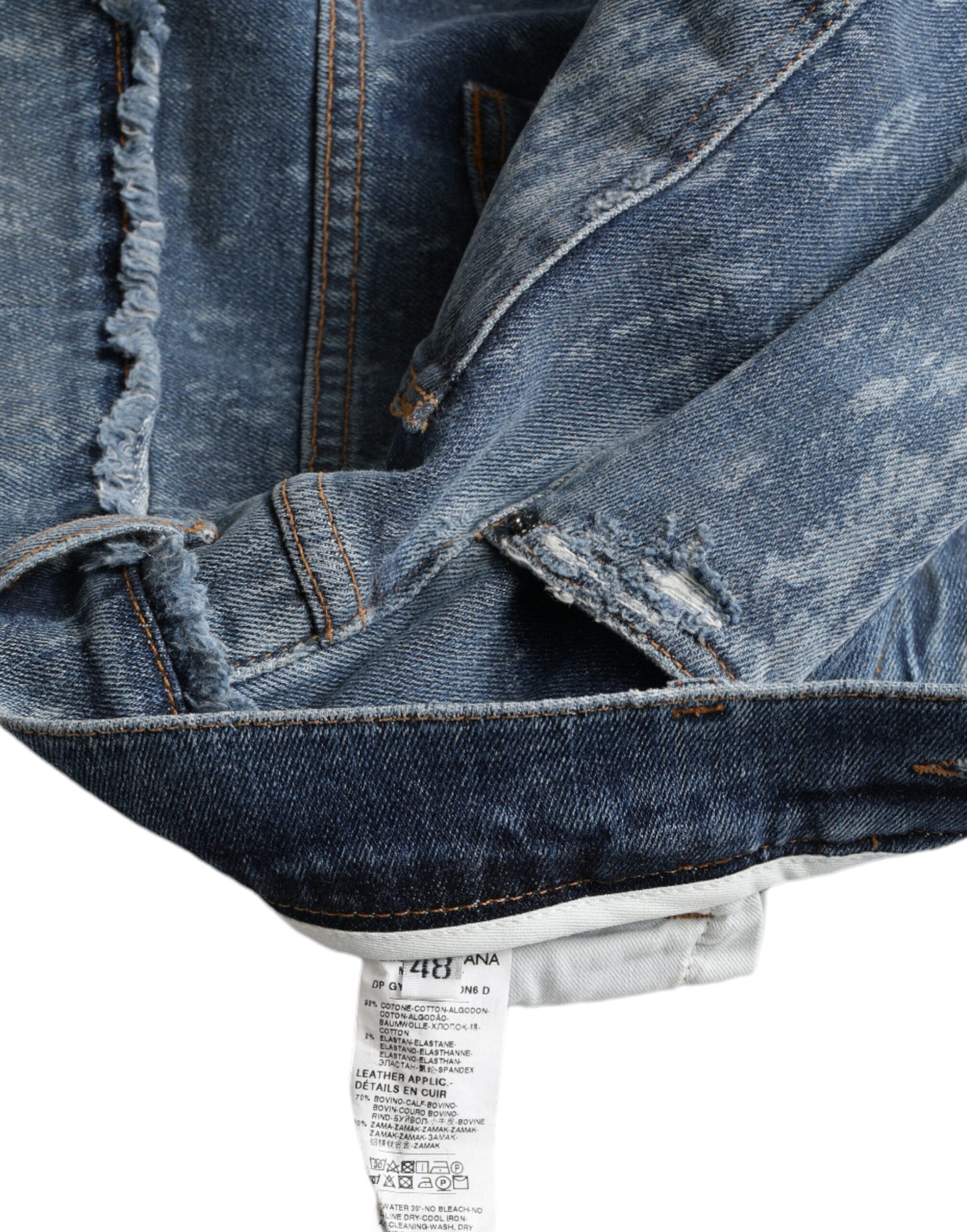 Blauw gewassen skinny katoenen stretchdenimjeans