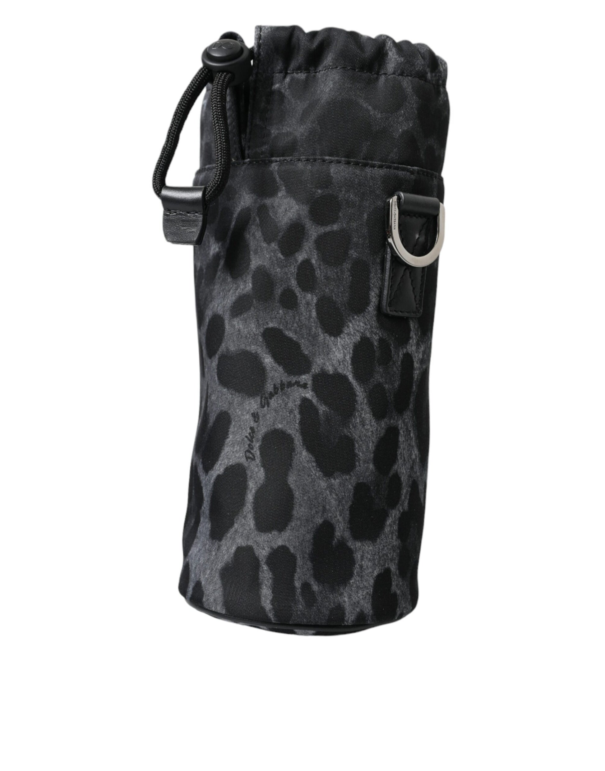 Chic Leopard Print Round Bottle Cage