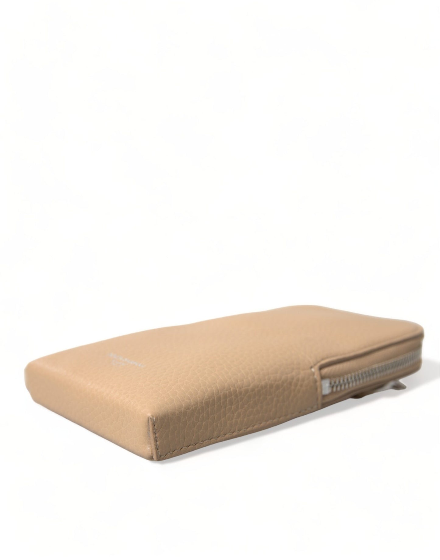 Elegante bolso bandolera de cuero beige para teléfono