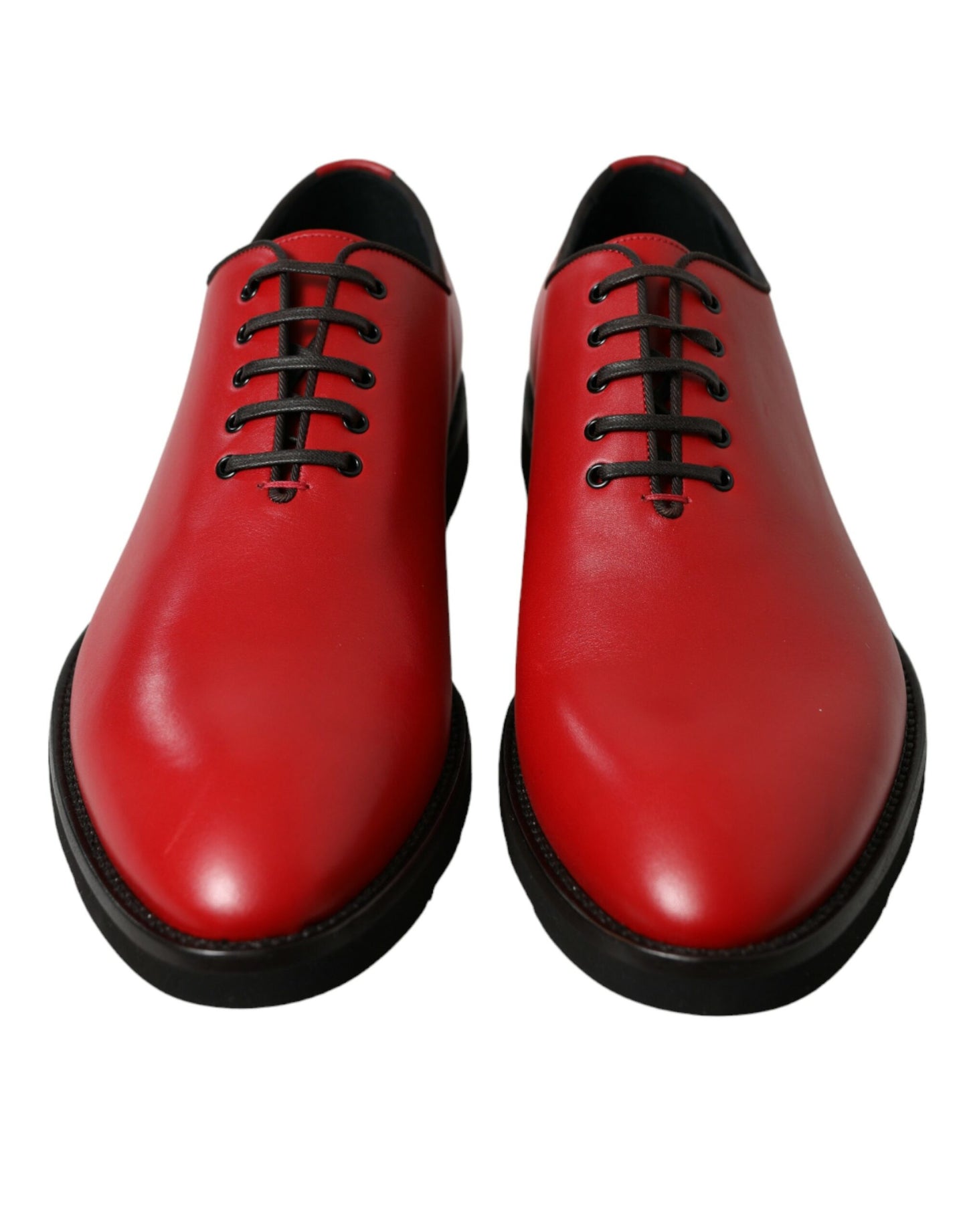 Elegant Red Leather Oxford Dress Shoes