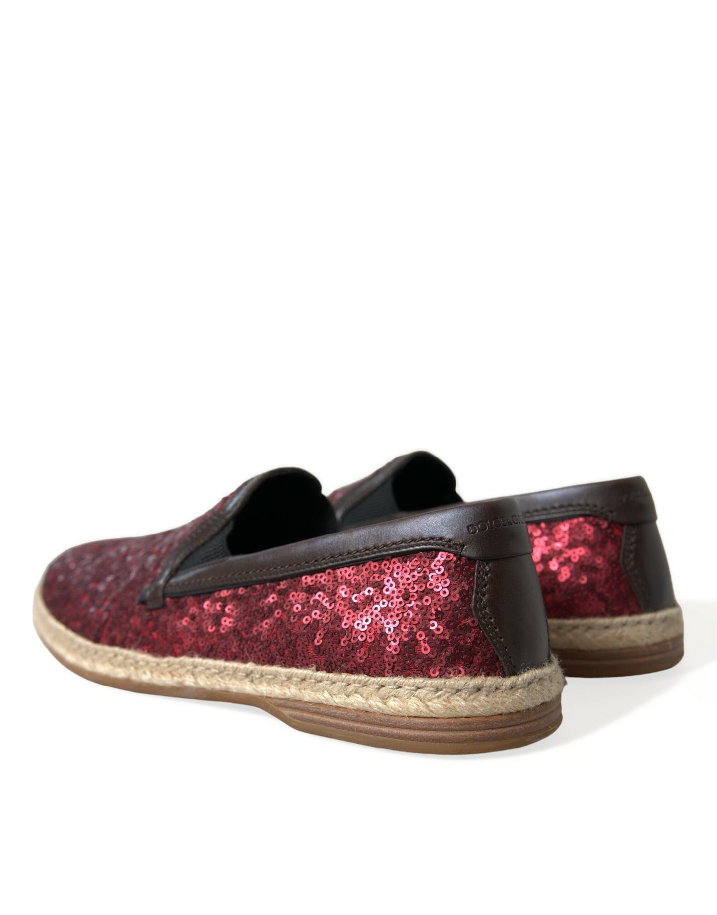 Rode loafers met lovertjes, pantoffels, herenschoenen