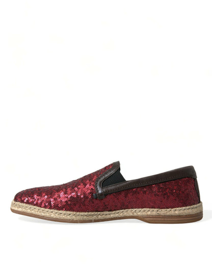 Rode loafers met lovertjes, pantoffels, herenschoenen