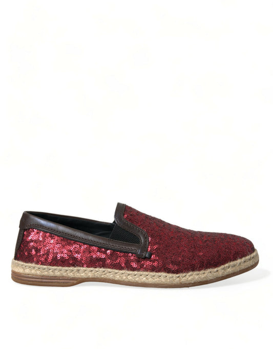 Rode loafers met lovertjes, pantoffels, herenschoenen