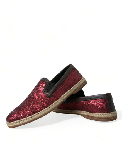 Rode loafers met lovertjes, pantoffels, herenschoenen