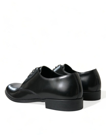 Elegant Black Leather Derby Formal Shoes