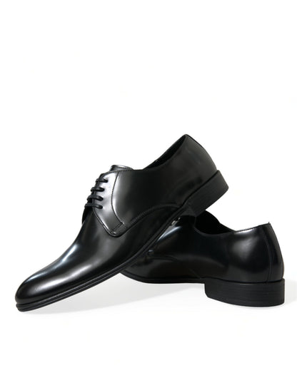 Elegantes zapatos formales Derby de cuero negro