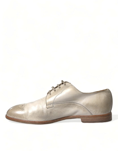 Elegantes zapatos derby de piel de becerro blancos