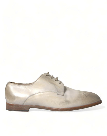 Elegantes zapatos derby de piel de becerro blancos